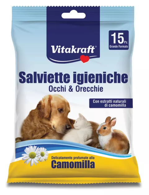 Vitakraft multipack 240 salviette igieniche animali domestici per occhi e orecchie